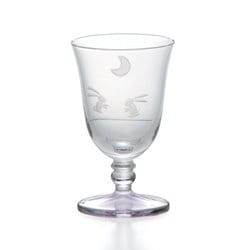 ガラス 台付冷酒グラス 約70ml 切子 月うさぎ アメジスト 13H055-AM