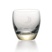 11H059-AMB [ガラス 冷酒グラス 猪口 約95ml 切子 月うさぎ アンバー]