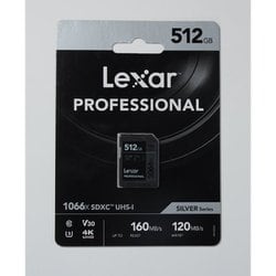 PROFESSIONAL SILVERシリーズ SDXCカード 512GB Class10 UHS-I U3 V30 最大読込160MB/s 最大書込120MB/s LSD1066512G-BNNNJ