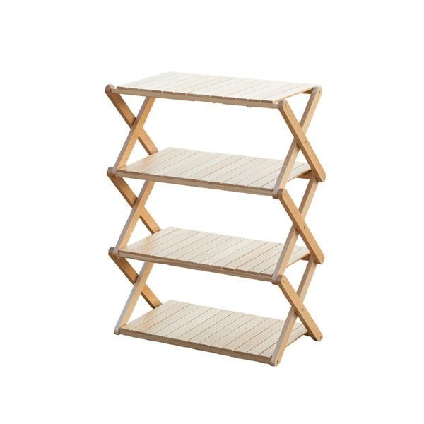 折り畳み木製4段ラック Woodi Folding Rack SMOrsFR001a ベージュ [アウトドア ウッドラック]