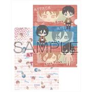 進撃の巨人×ぱすきゃら クリアファイル エレン＆ミカサ＆エレン巨人 [キャラクターグッズ]