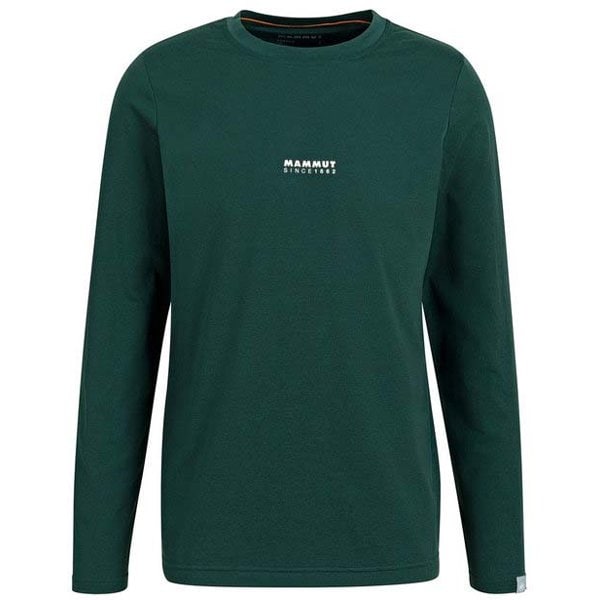 マムート MAMMUT  キューディー ロゴ プリント ロングスリーブ Tシャツ アジアンフィット メン QD Logo Print Longsleeve T-shirts AF Men 1016-01030 40183 dark teal PRT1 XSサイズ(日本：Sサイズ) [アウトドア カットソー メンズ]