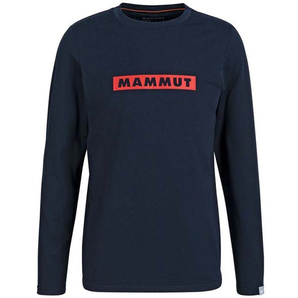 正規販売店 マムート MAMMUT キューディー ロゴ プリント ロングスリーブ Tシャツ アジアンフィット メン QD Logo Print  Longsleeve T-shirts AF Men 1016-01030 50360 marine PRT2 Sサイズ(日本：Mサイズ)  [アウトドア カットソー メンズ]:【春バーゲン】