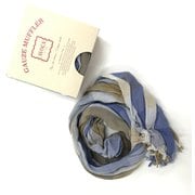 日本製 AVOCA ACガーゼマフラー パッケージ入り ブルー