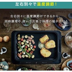 アイリスオーヤマ 左右温調ホットプレート1枚 WHPK-021-B ホットプレート 左右温調 WHPK-021-B ブラック H518976