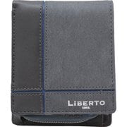 クロス切替 中L型ファスナー小銭入れ二つ折り財布 黒 58LB15