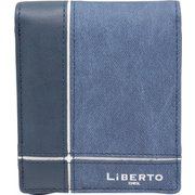 クロス切替 中L型ファスナー小銭入れ二つ折り財布 紺 58LB15