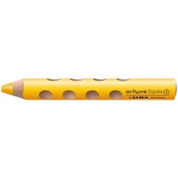グルーヴトリプルワン 色鉛筆 単色 6本入 イエロー 三角軸 LY3830007