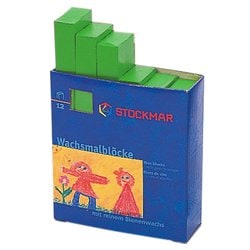 みつろうブロッククレヨン 単色 12本 黄緑 ST36006