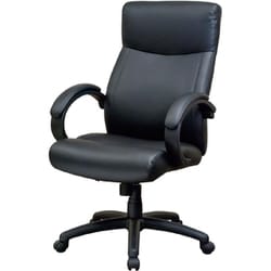 ソフトフィット レザーチェア ブラック 肘付き CNL-602BK