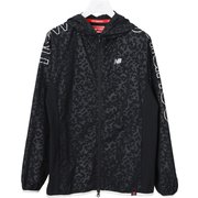 012-1220501-010-1 [ゴルフウェア レディース バイストレッチマットタフタ カモフラージュエンボス フルジップ ウインド フーディー サイズ：1 ブラック]