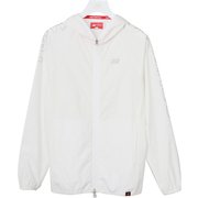 012-1220501-030-1 [ゴルフウェア レディース バイストレッチマットタフタ カモフラージュエンボス フルジップ ウインド フーディー サイズ：1 ホワイト]