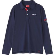 012-1269003-120-7 [ダブルフェイス 裏アイレットメッシュ 長袖カラーシャツ メンズ サイズ：7 ネイビー]
