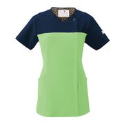 医療・介護 白衣 レディスジップスクラブ ラナンキュラス×ダークネイビー L HI701-4-L