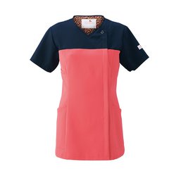 医療・介護 白衣 レディスジップスクラブ リリスピンク×ダークネイビー 3L HI701-3-3L