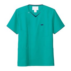 医療・介護 白衣 メンズジップスクラブ エムグリーン×ダークネイビー LL 7065SC-4-LL