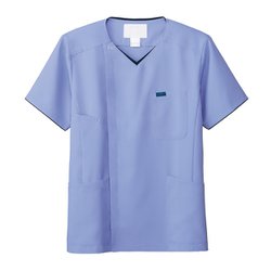 医療・介護 白衣 メンズジップスクラブ サックス×ダークネイビー M 7065SC-2-M