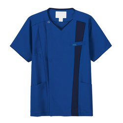 医療・介護 白衣 メンズジップスクラブ ロイヤルブルー×ダークネイビー 4L 7058SC-7-4L