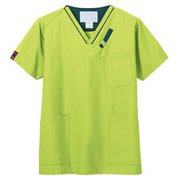 医療・介護 白衣 スクラブ ライム×モスグリーン 3L 7042SC-6-3L