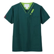 医療・介護 白衣 スクラブ モスグリーン×グリーナリー LL 7042SC-18-LL