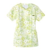 医療・介護 白衣 花柄ジップアップスクラブ グリーン 4L 7034SC-4-4L