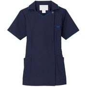 医療・介護 白衣 レディスジップアップスクラブ ダークネイビー×ターコイズ 4L 7024SC-17-4L