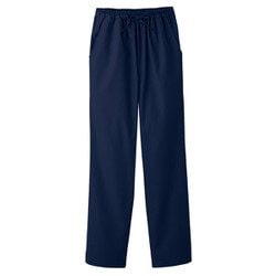 医療・介護 パンツ レディスストレートパンツ ダークネイビー LL 6012SC-17-LL