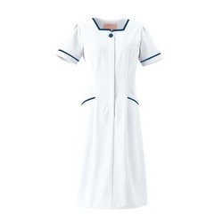 医療・介護 ワンピース ワンピース ホワイト×ネイビー L 3016EW-7-L
