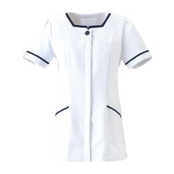 医療・介護 上衣 チュニック ホワイト×ネイビー SS 2016EW-7-SS