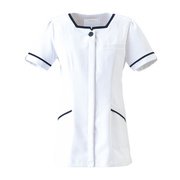 医療・介護 上衣 チュニック ホワイト×ネイビー SS 2016EW-7-SS