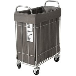 WIRE ARTS & PRO FOLDING LAUNDRY SQUARE BASKET with CASTER 28L SLIM ダークグレー 003269 D.GY