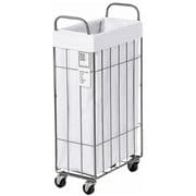003307 WH [WIRE ARTS & PRO FOLDING LAUNDRY SQUARE BASKET with CASTER 40L / SLIM ホワイト]