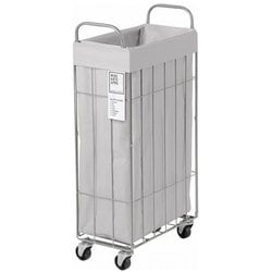 WIRE ARTS & PRO FOLDING LAUNDRY SQUARE BASKET with CASTER 40L / SLIM ライトグレー 003307 L.GY