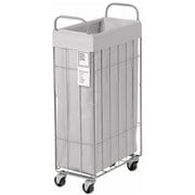 003307 L.GY [WIRE ARTS & PRO FOLDING LAUNDRY SQUARE BASKET with CASTER 40L / SLIM ライトグレー]