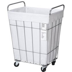 WIRE ARTS & PRO LAUNDRY SQUARE BASKET with CASTER 45L ホワイト 003073 WH