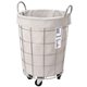 WIRE ARTS & PRO LAUNDRY ROUND BASKET with CASTER 33L ライトグレー 003076 L.GY