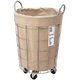 WIRE ARTS & PRO LAUNDRY ROUND BASKET with CASTER 33L ベージュ 003076 BE