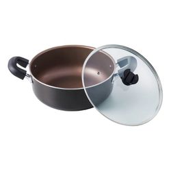 ベストコ 大きくて洗いやすい 大型鍋 28cm IH ブラウンメタリック ND-8222