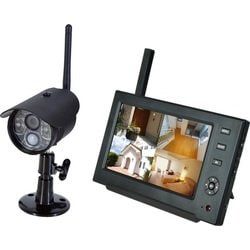 防犯カメラ ワイヤレスモニタリングカメラ 32万画素 IP64 SD/USB録画対応 7インチTFT液晶モニター スマホアプリ対応 WSC-W03MOW-1P