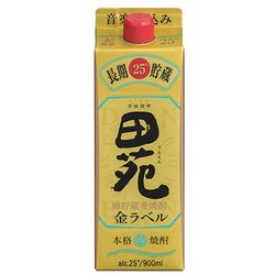 田苑 金ラベル 25度 900ml パック [麦焼酎]