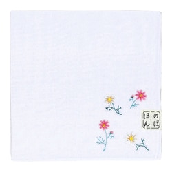 NHE-308 [のほほん 婦人刺繍ハンカチ ムラサキ]