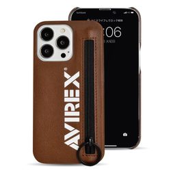 MD-74918-2 [iPhone 13 Pro用 ケース AVIREX ジップ付き ブラウン]