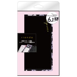 MD-74920-2 [iPhone 13 Pro用 ケース rienda スクエア Gentle Flower ブラック]