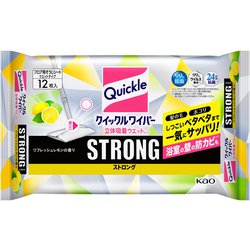 花王 kao クイックルワイパー クイックル立体吸着ウエット ストロングレモン 12枚 [フロア用掃除シート]