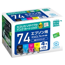 互換リサイクルインクカートリッジ エプソン IC4CL74 4色パック ECI-E74-4P