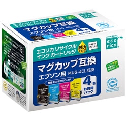 互換リサイクルインクカートリッジ エプソン マグカップ MUG-4CL 4色パック ECI-EMUG-4P
