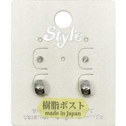樹脂ポストピアス シルバー フープ