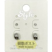 樹脂ポストピアス シルバー フープ