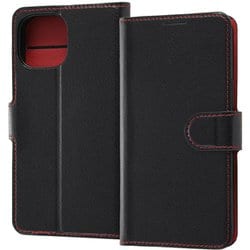 RT-P30ELC1/BR [iPhone 13 mini用 耐衝撃 手帳型 ケース シンプル マグネット ブラック レッド]
