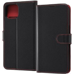 RT-P31ELC1/BR [iPhone 13用 耐衝撃 手帳型 ケース シンプル マグネット ブラック/レッド]